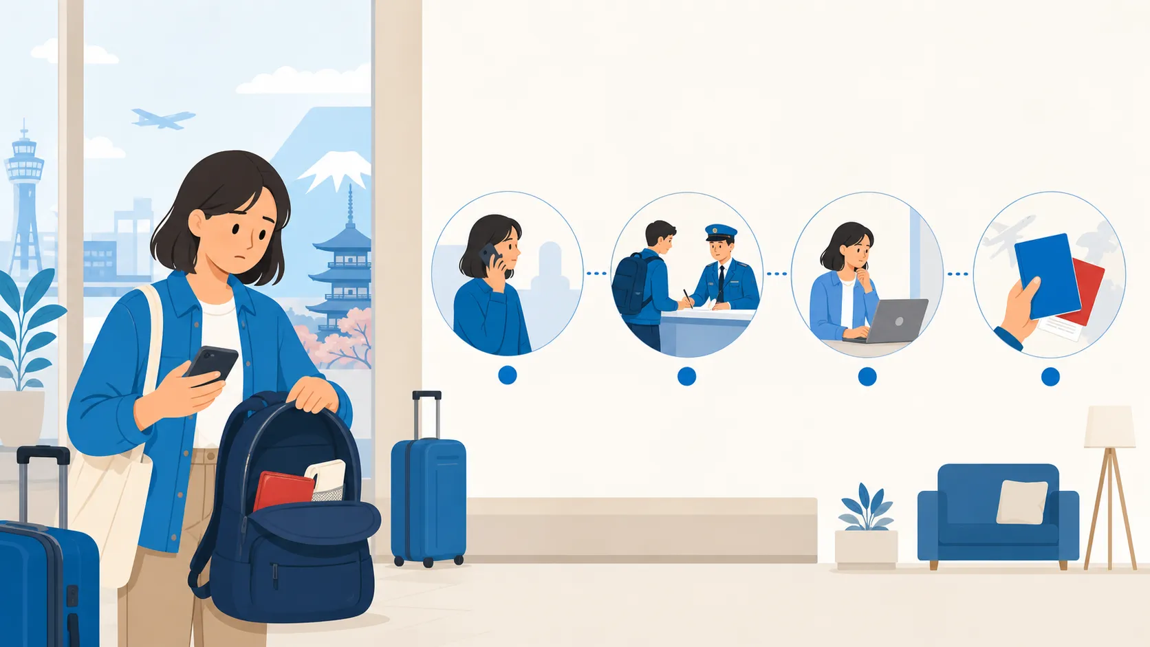 My passport is lost or stolen in Japan — what order do I do things in?