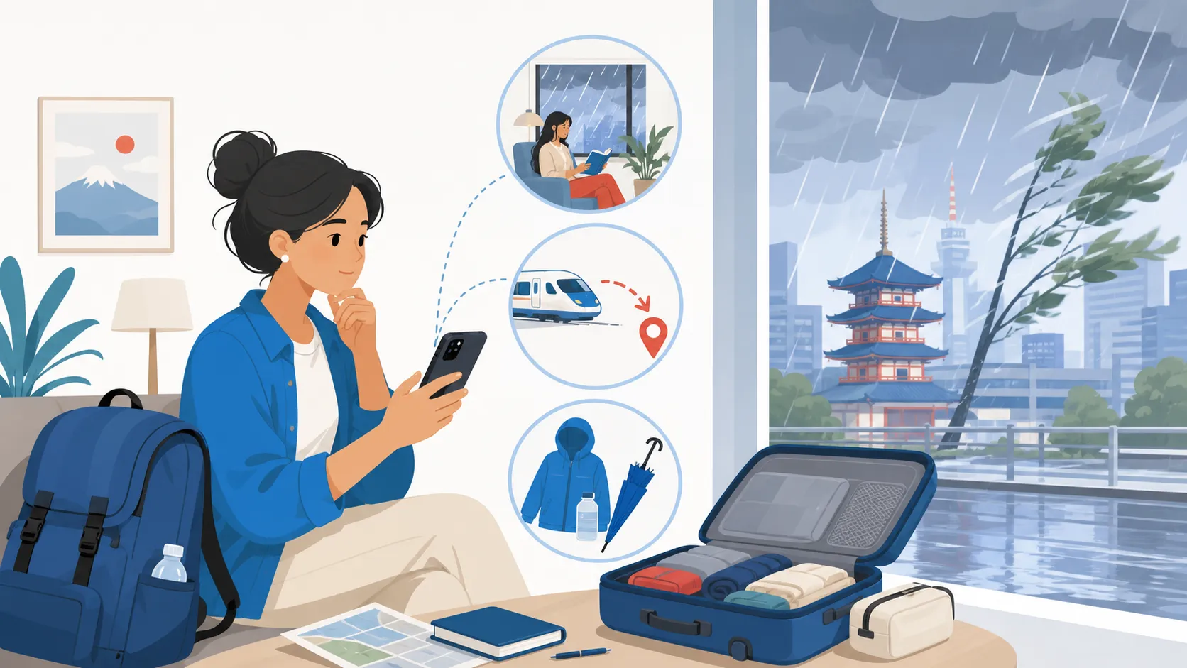 A typhoon, heat warning or heavy rain is forecast — should I change my Japan plans?