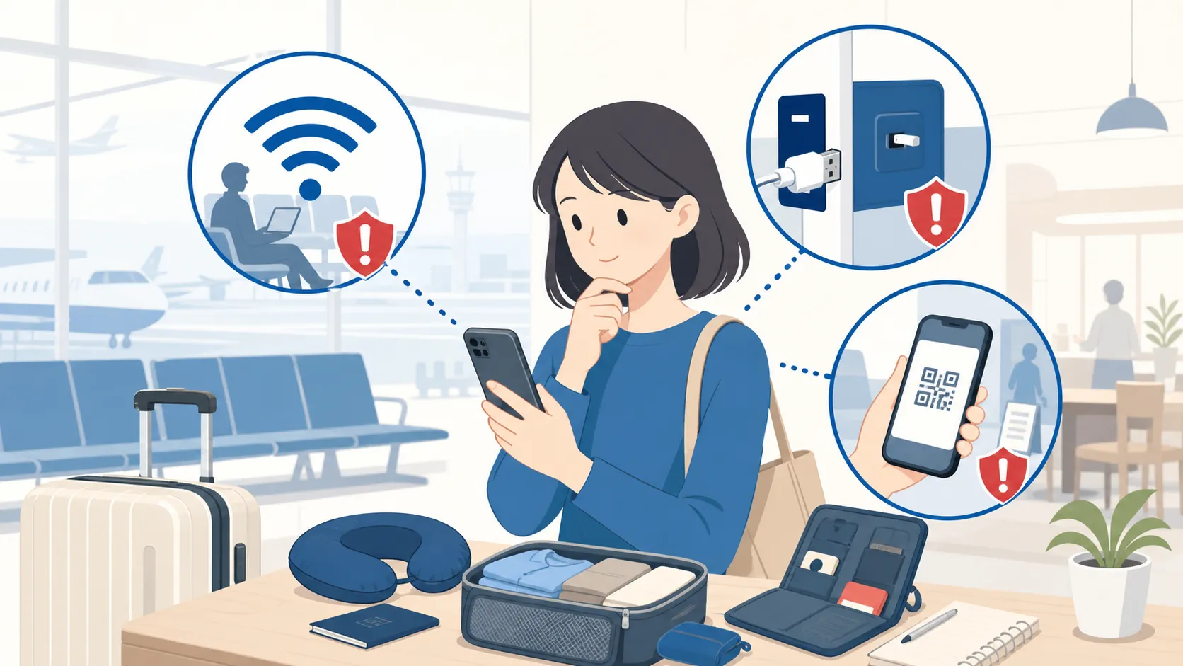 空港Wi-Fi・USB充電・QRコードは安全？旅行中の3確認
