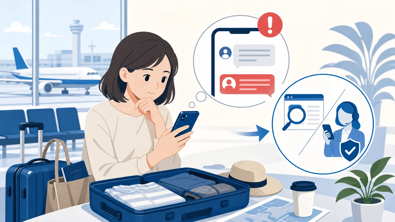 欠航時の航空会社DMは本物？偽サポートを見分ける初動