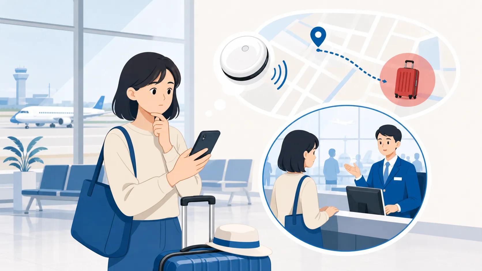 AirTagで荷物が見えるのに戻らない時｜空港でする手続き