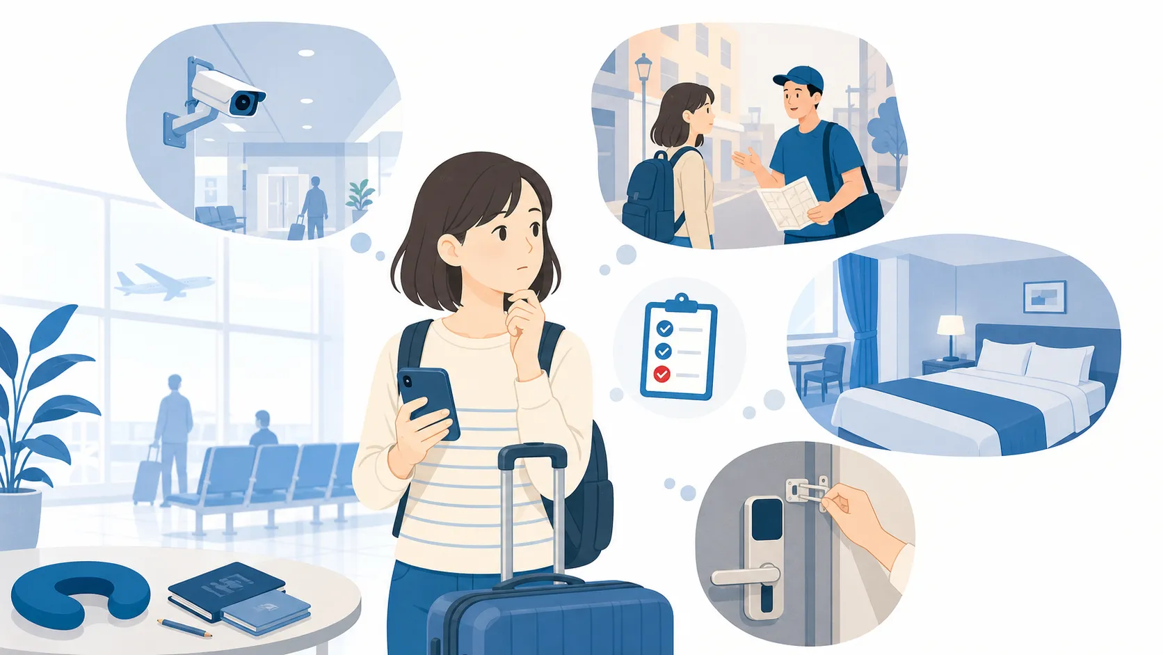 安全そうな場所で覚える違和感｜空港設備・路上の親切・宿の設備をどこまで信じてよいか