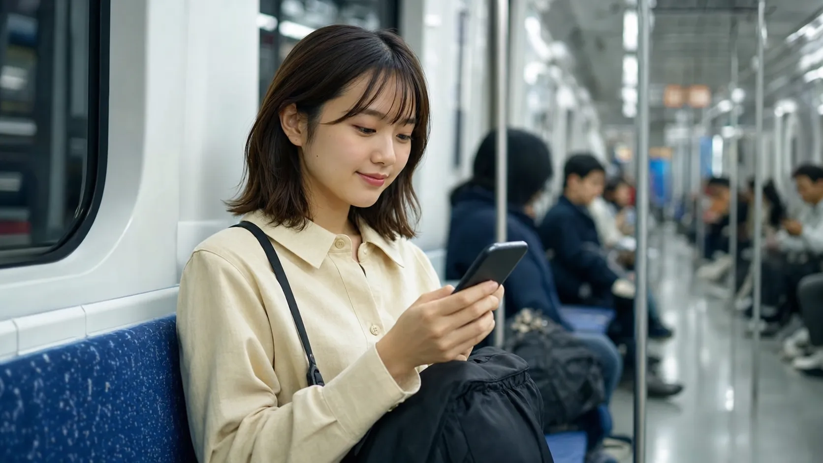 韓国のカフェ・街歩き・移動中に地図や翻訳を使う旅行者