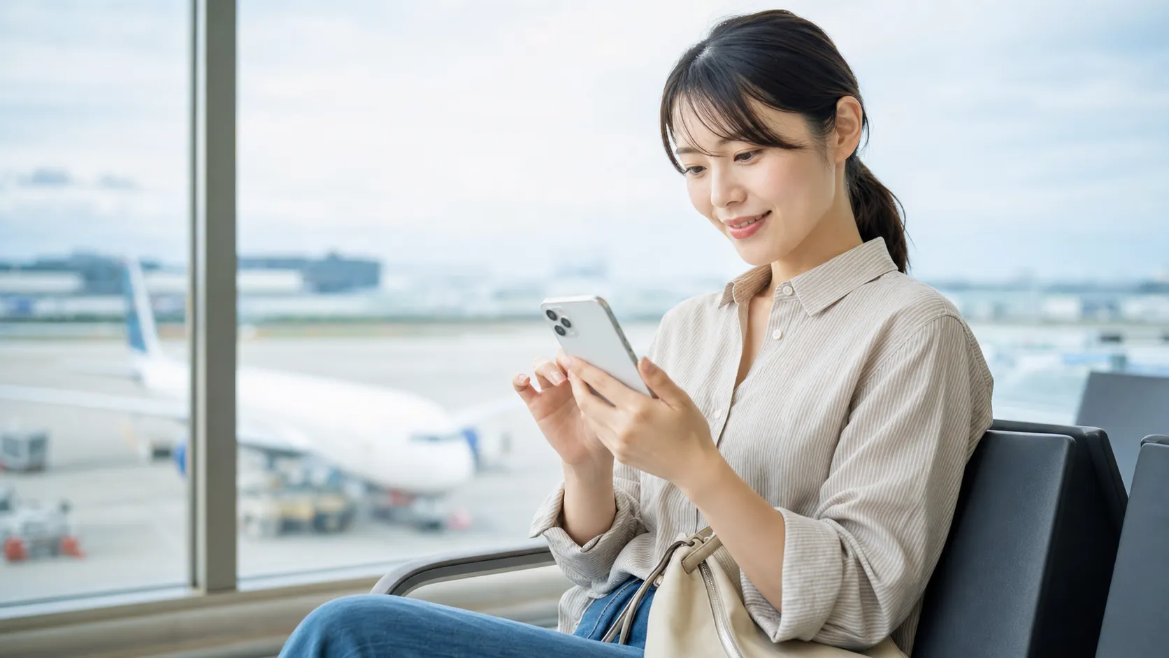 eSIM設定を確認して安心する旅行者