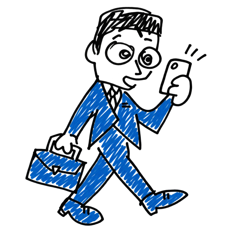 出張・法人の線画イラスト